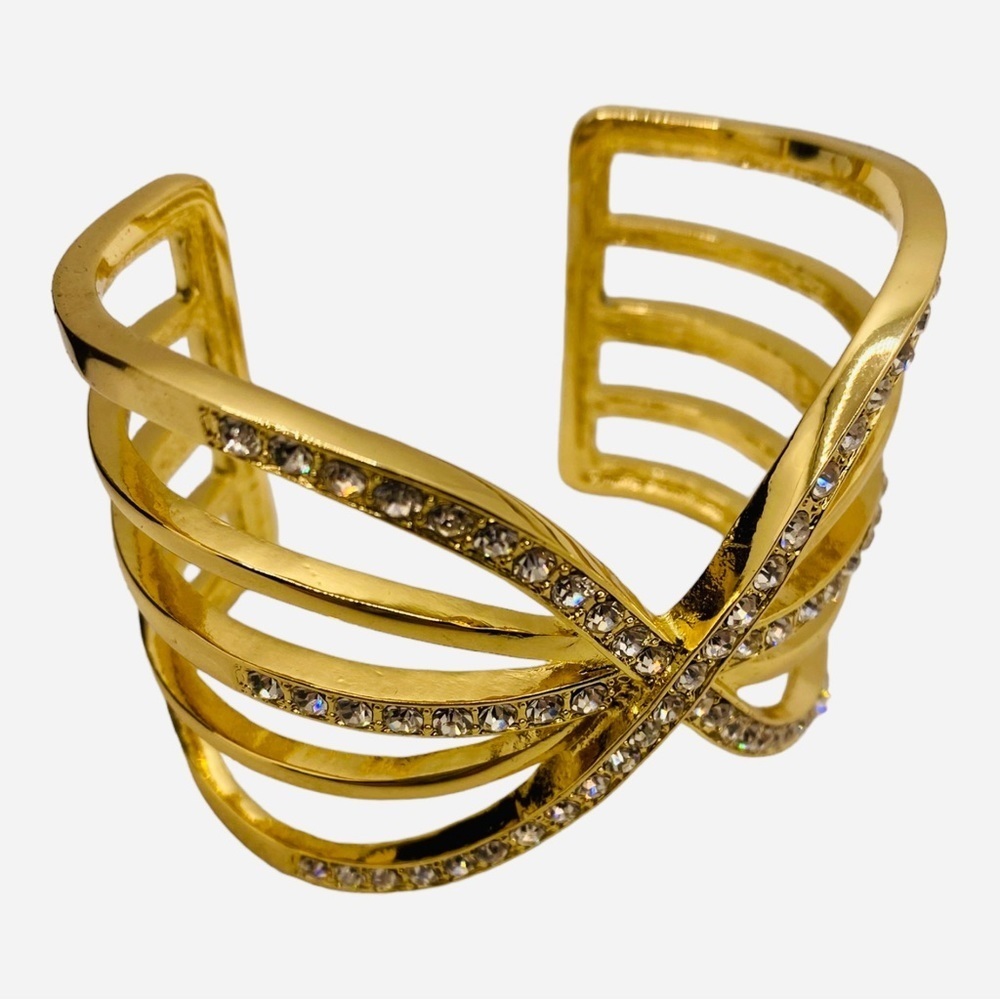 INC International Concepts Gold Crystal Bracelet New in Box Modern - Picture 2 of 3